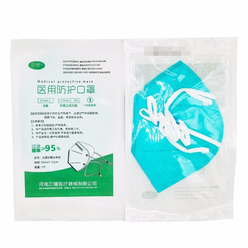 三耀折疊頭戴式醫用防護口罩頭戴式N95口罩圖片2