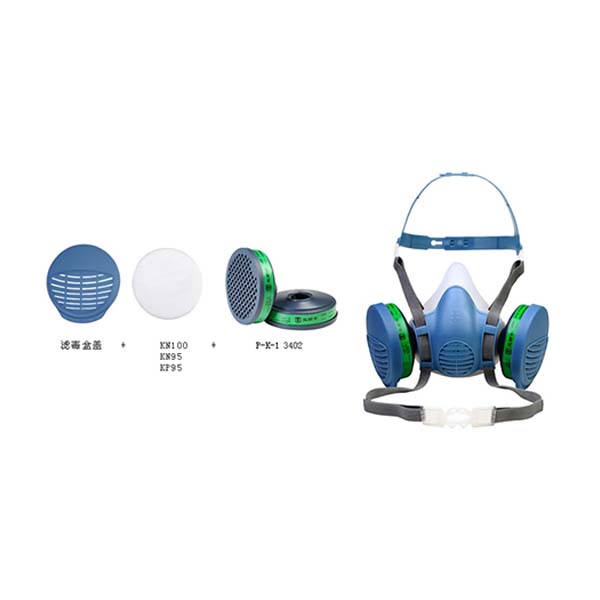 寶順安3402+2201硅膠雙濾盒過濾式防塵毒面具