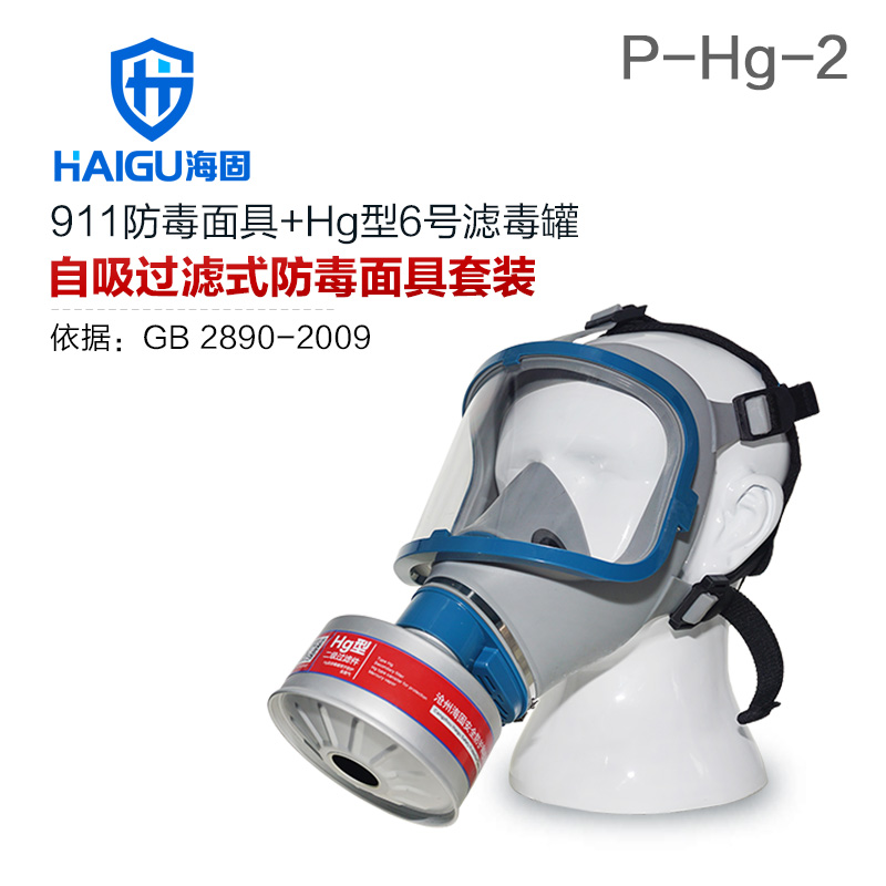 海固HG-911+HG-LV P-Hg-2全面罩水銀防毒面具
