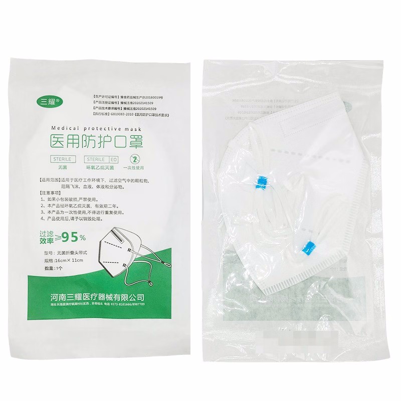三耀折疊頭戴式醫用防護口罩頭戴式N95口罩