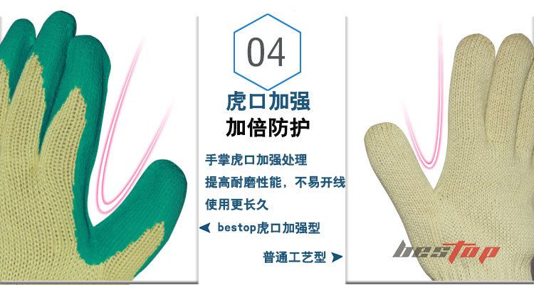 bestop倍護(hù)B5054芳綸乳膠4級(jí)防割手套圖片3