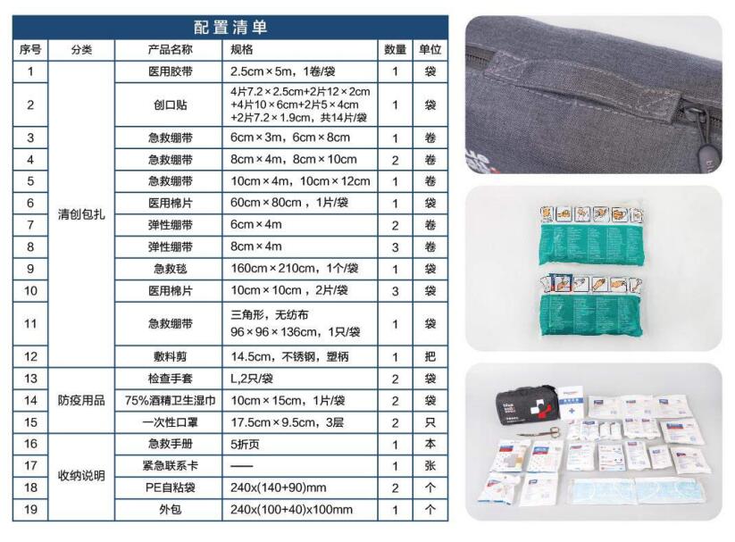 藍(lán)帆醫(yī)療CZ-B036灰色車(chē)載急救包圖片
