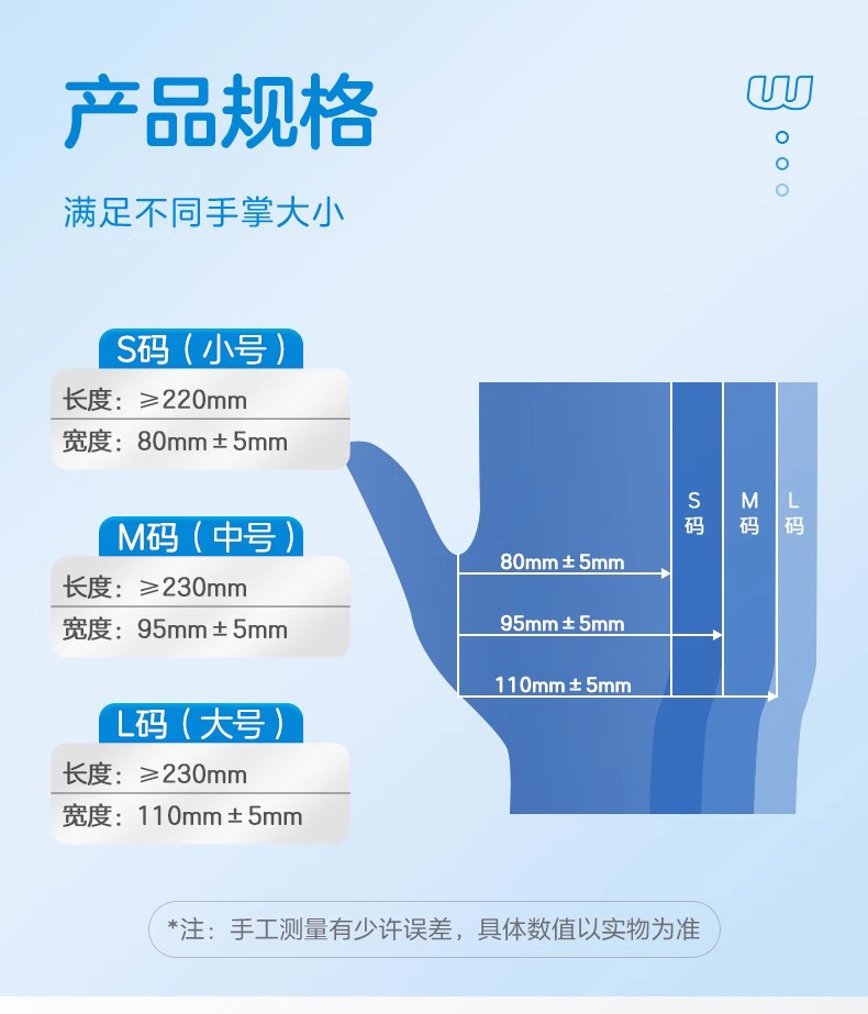 高邦604-010057無(wú)粉麻面一次性使用醫(yī)用橡膠檢查手套S碼10