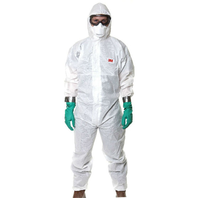 3M4545白色帶帽連體防護(hù)服